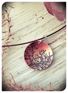 Branches - Etched copper pendant by Dana Reed
