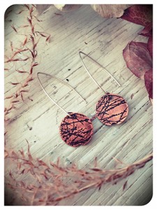 Twigs - Etched copper earrings by Dana Reed